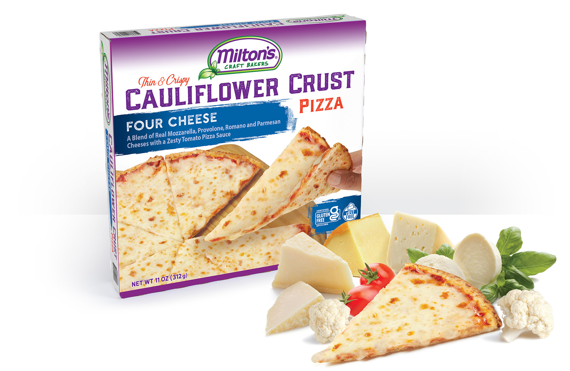 Four Cheese Pizza Cauliflower Crust Pizza Milton's Craft Bakers